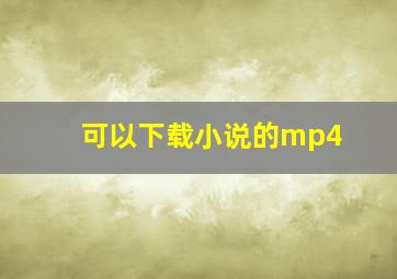 可以下载小说的mp4