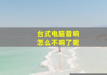 台式电脑音响怎么不响了呢