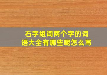 右字组词两个字的词语大全有哪些呢怎么写