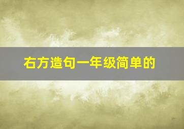 右方造句一年级简单的