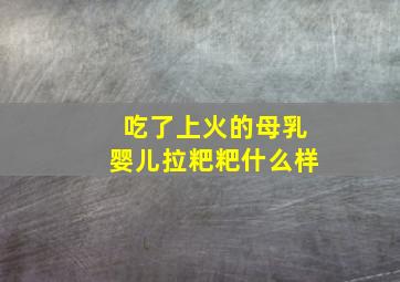 吃了上火的母乳婴儿拉粑粑什么样