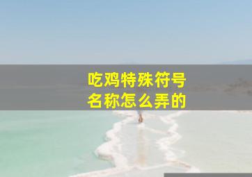 吃鸡特殊符号名称怎么弄的