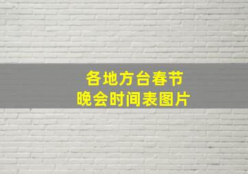 各地方台春节晚会时间表图片