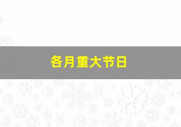 各月重大节日