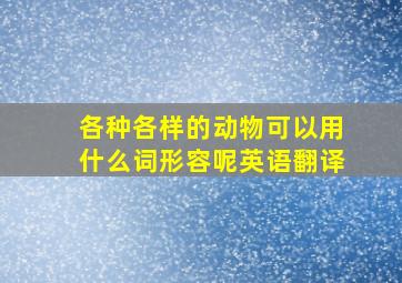 各种各样的动物可以用什么词形容呢英语翻译