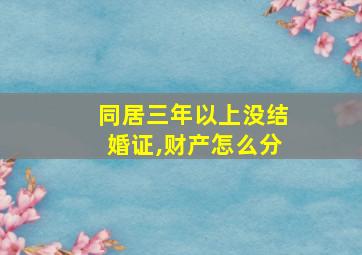 同居三年以上没结婚证,财产怎么分