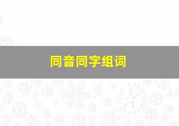 同音同字组词