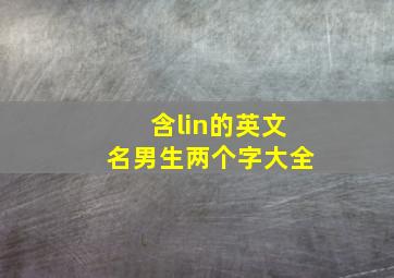 含lin的英文名男生两个字大全