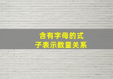 含有字母的式子表示数量关系