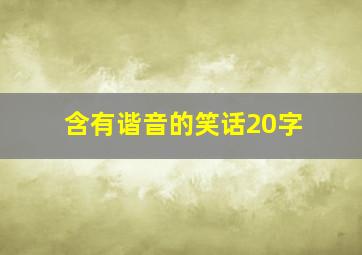 含有谐音的笑话20字