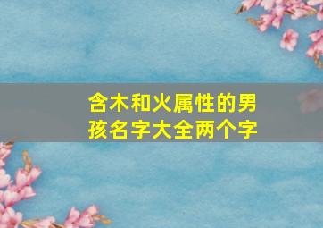 含木和火属性的男孩名字大全两个字