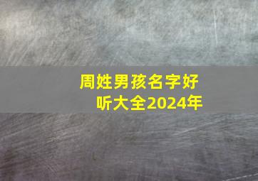 周姓男孩名字好听大全2024年