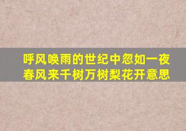 呼风唤雨的世纪中忽如一夜春风来千树万树梨花开意思