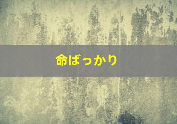 命ばっかり