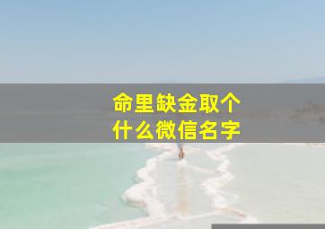 命里缺金取个什么微信名字