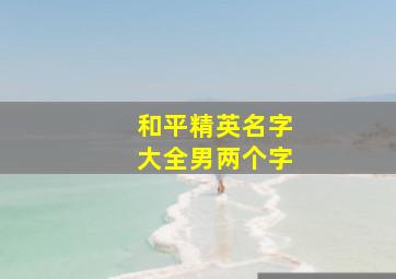 和平精英名字大全男两个字