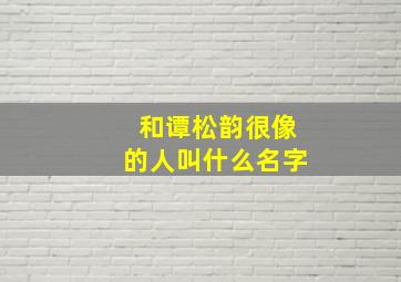 和谭松韵很像的人叫什么名字