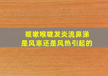 咳嗽喉咙发炎流鼻涕是风寒还是风热引起的