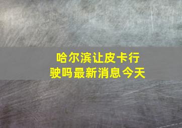 哈尔滨让皮卡行驶吗最新消息今天