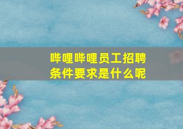 哔哩哔哩员工招聘条件要求是什么呢