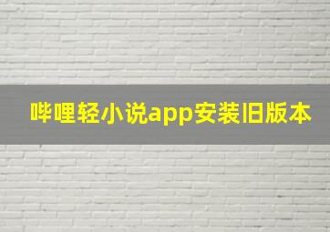 哔哩轻小说app安装旧版本