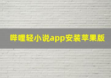 哔哩轻小说app安装苹果版