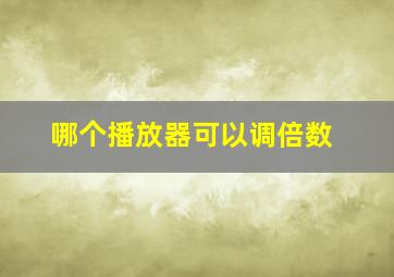 哪个播放器可以调倍数