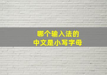 哪个输入法的中文是小写字母