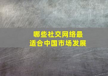 哪些社交网络最适合中国市场发展