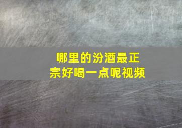 哪里的汾酒最正宗好喝一点呢视频