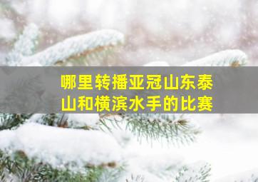 哪里转播亚冠山东泰山和横滨水手的比赛