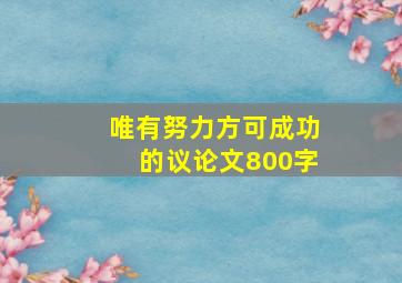 唯有努力方可成功的议论文800字