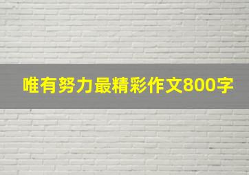 唯有努力最精彩作文800字