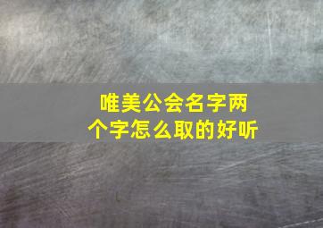 唯美公会名字两个字怎么取的好听