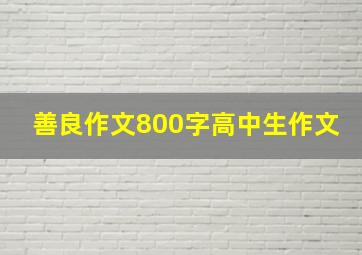 善良作文800字高中生作文