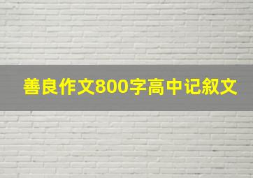 善良作文800字高中记叙文