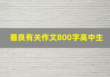 善良有关作文800字高中生