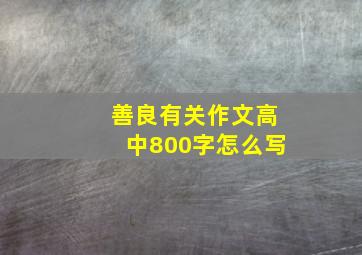 善良有关作文高中800字怎么写