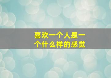 喜欢一个人是一个什么样的感觉