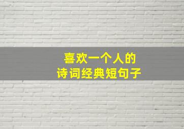 喜欢一个人的诗词经典短句子