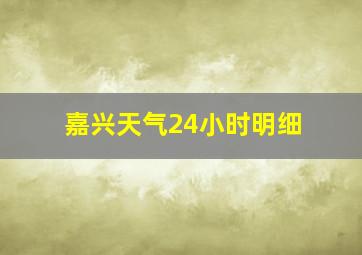 嘉兴天气24小时明细