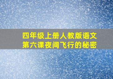 四年级上册人教版语文第六课夜间飞行的秘密