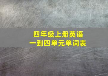 四年级上册英语一到四单元单词表