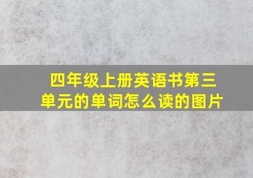 四年级上册英语书第三单元的单词怎么读的图片