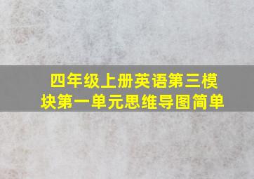 四年级上册英语第三模块第一单元思维导图简单