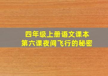 四年级上册语文课本第六课夜间飞行的秘密