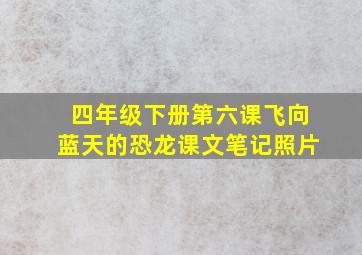 四年级下册第六课飞向蓝天的恐龙课文笔记照片