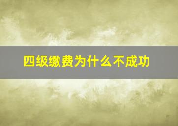 四级缴费为什么不成功