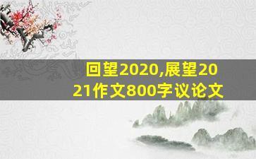 回望2020,展望2021作文800字议论文