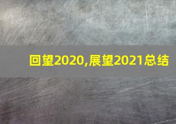 回望2020,展望2021总结